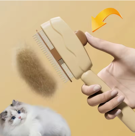 Cepillo Autolimpiable para Mascotas - Quita Pelo Muerto y Nudos
